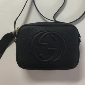 GG Disco Crossbody Bag Black Leather